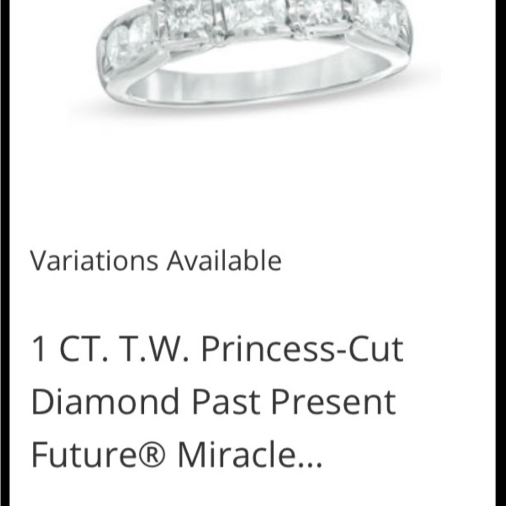 1 CT. Princess-Cut Diamond Past, Present, Future ring